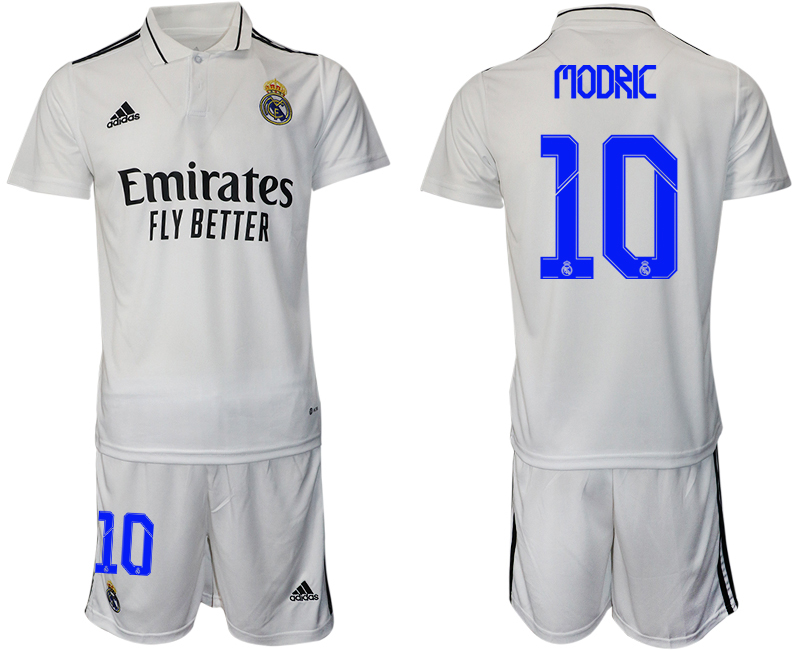 Men 2022-2023 Club Real Madrid home white #10 Adidas Soccer Jersey->real madrid jersey->Soccer Club Jersey